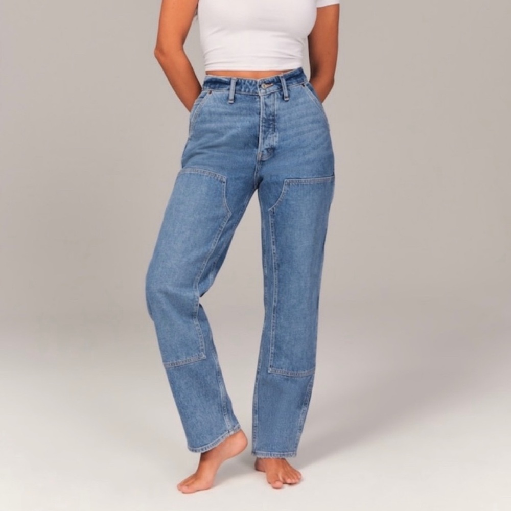Abercrombie 25 short Curve Love High Rise Carpenter Dad Jean